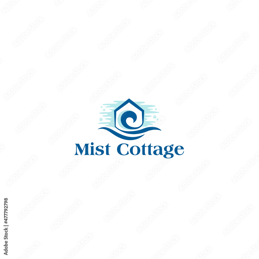Minimalist simple design MIST COTTAGE logo design