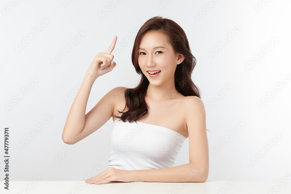 Beautiful young asian woman with clean fresh skin on white background, Face care, Facial treatment, Cosmetology, beauty and spa, Asian women portrait. Beautiful young asian woman with clean fresh skin on white background, Face care, Facial treatment, Cosmetology, beauty and spa, Asian women portrait.