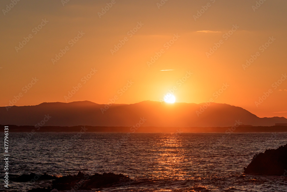 志賀島から見た初日の出　福岡県福岡市　Sunrise seen from Shikanoshima Fukuoka-ken Fukuoka city