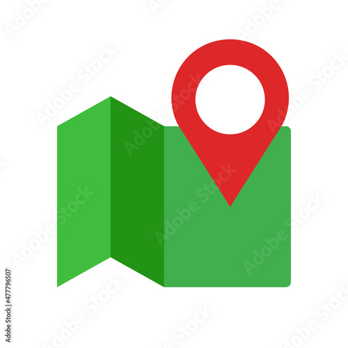 Map and pin icons. Location. Vectors.