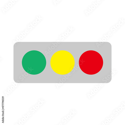 Flat design traffic light icon. Vector.