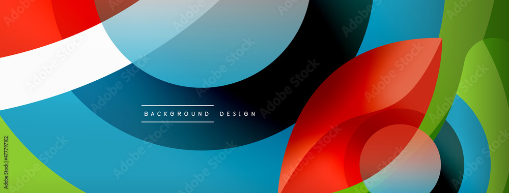 Abstract background with color geometric shapes. Beautiful minimal backdrop with round shapes circles and lines. Geometrical design. Vector illustration Abstract background with color geometric shapes. Beautiful minimal backdrop with round shapes circles and lines. Geometrical design. Vector illustration