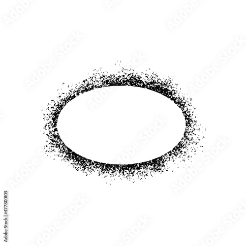 Stencil spray paint frame. Grunge graffiti style black frame. Isolated vector illustration with drop paint border. Stencil spray effect.