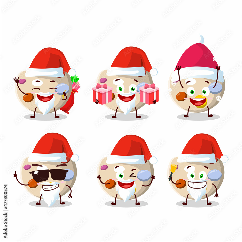 Santa Claus emoticons with paint palette cartoon character