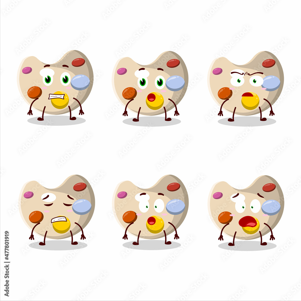 Obraz premium Character cartoon of paint palette with scared expression