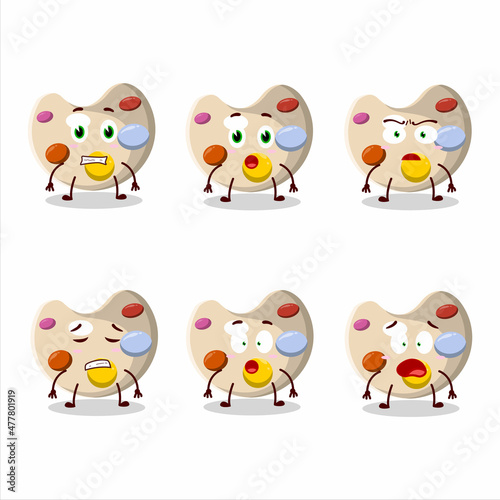 Character cartoon of paint palette with scared expression