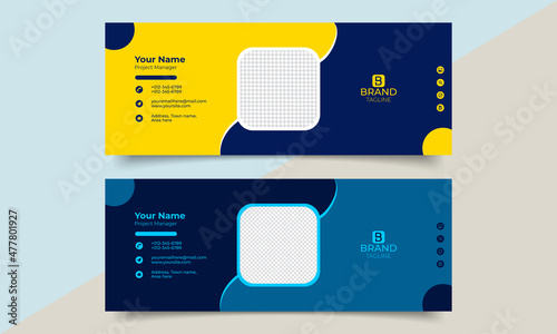 Business email signature vector template design. Creative modern web and personal social media email signature template.