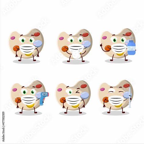 A picture of paint palette cartoon design style keep staying healthy during a pandemic