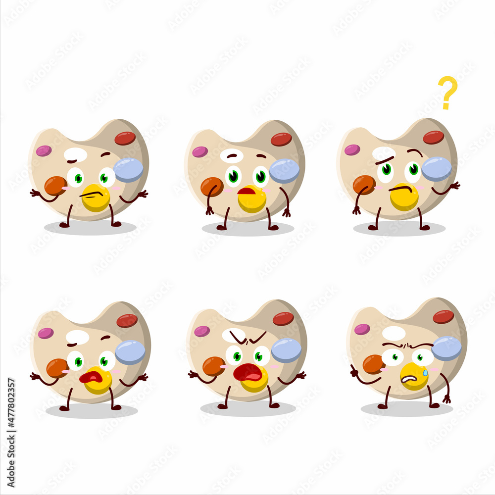 Cartoon character of paint palette with what expression Cartoon character of paint palette with what expression