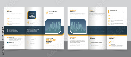 Creative corporate modern business trifold brochure template, trifold layout, a4 size brochure design.