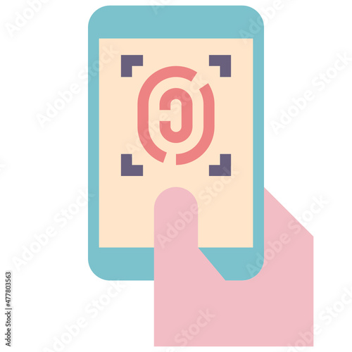 fingerprint flat style icon