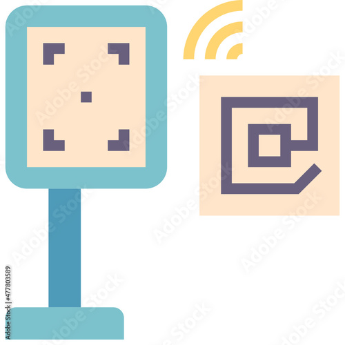 rfid flat style icon
