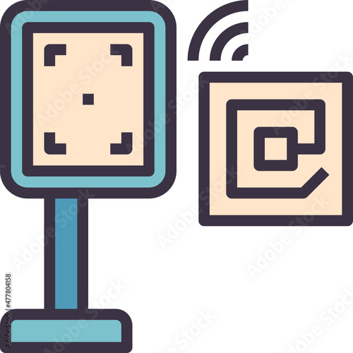 rfid outline style icon