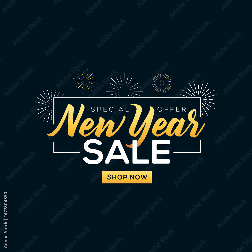 New Year sale discount banner template promotion