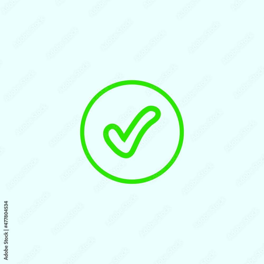 Check mark green line icons. Vector illustration. - Vector Check mark green line icons. Vector illustration. - Vector