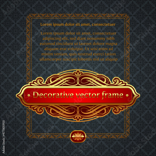 Decorative Golden Vector Frame