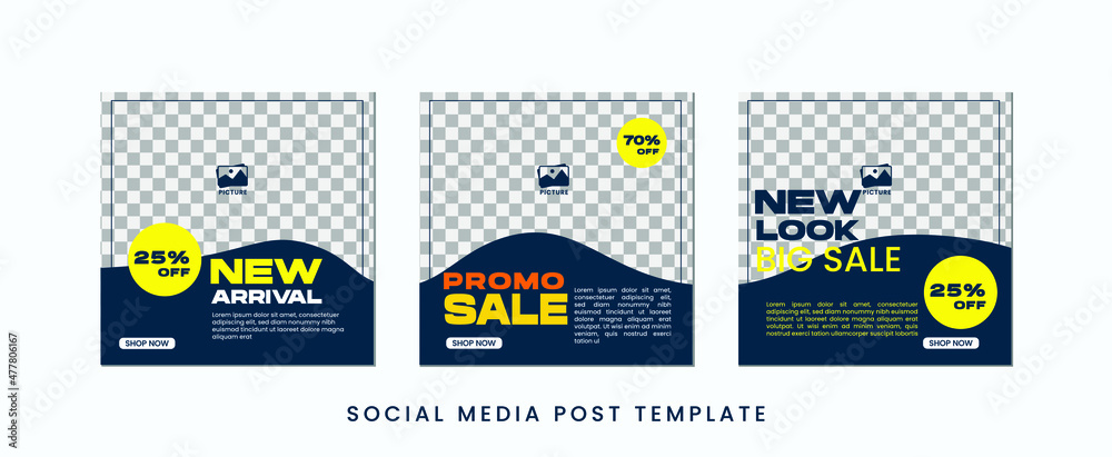 Simple social media template design with dark yellow and blue background color shows a fun, bold, energetic image, suitable for sales or business promotion. available for your picture Simple social media template design with dark yellow and blue background color shows a fun, bold, energetic image, suitable for sales or business promotion. available for your picture