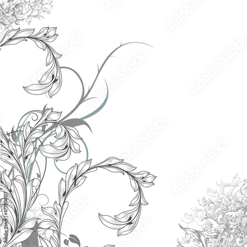 Engraved Floral Background 04