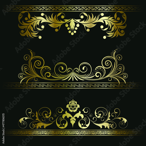 Luxury Golden Header and Footer Frames 02