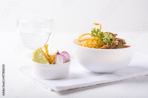 Khao Soi, Northern Thai food Red curry with coconut milk