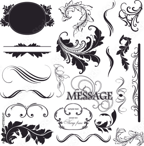 Set of vintage elements