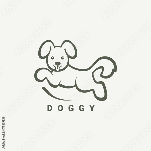 Unique and modern pet dog mascot vector