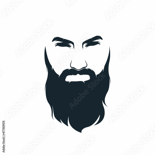 Men beard style Hipster Black and White vector eps