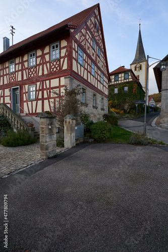 Fotografie Fachwerkdorf Nassach im Naturpark Haßberge, Gemeinde Aidhausen, Landkreis Haßber