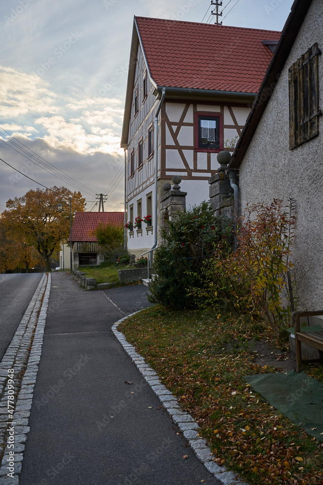 Fachwerkdorf Nassach im Naturpark Haßberge, Gemeinde Aidhausen, Landkreis Haßberge, Unterfranken, Franken, Deutschland Fachwerkdorf Nassach im Naturpark Haßberge, Gemeinde Aidhausen, Landkreis Haßberge, Unterfranken, Franken, Deutschland
