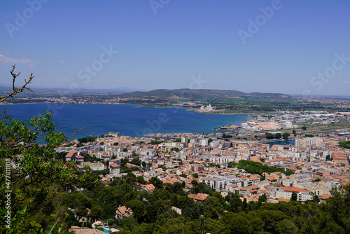 Sete panorama of french city port of town in Herault in Occitanie France