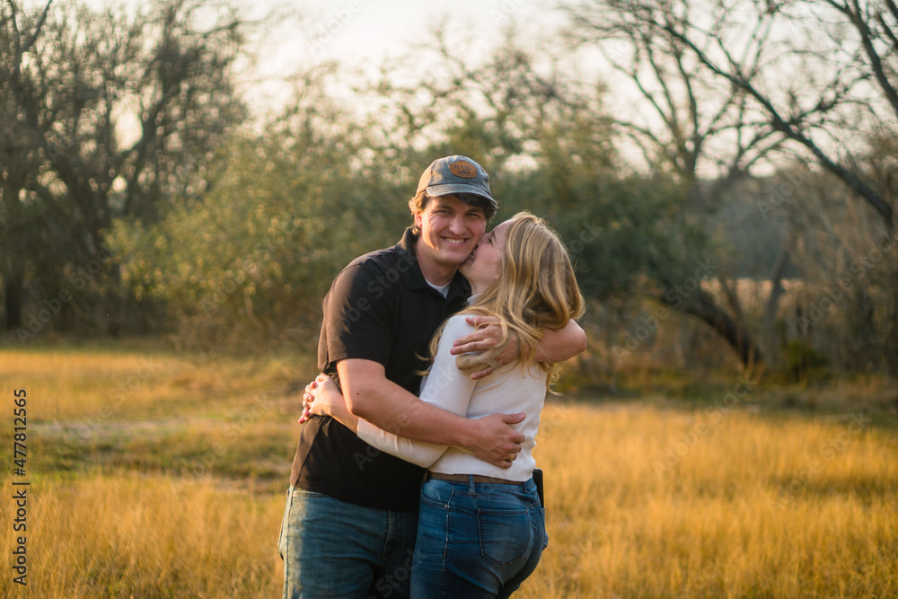 Fototapeta premium A young couple goofing off
