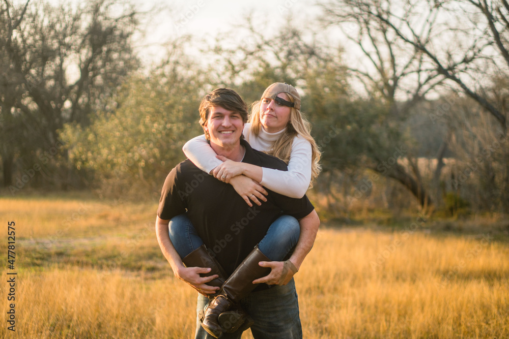 Fototapeta premium A young couple being silly