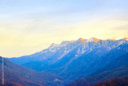 Fototapeta Naklejka Na Ścianę i Meble -  The blue mountains of the Caucasus