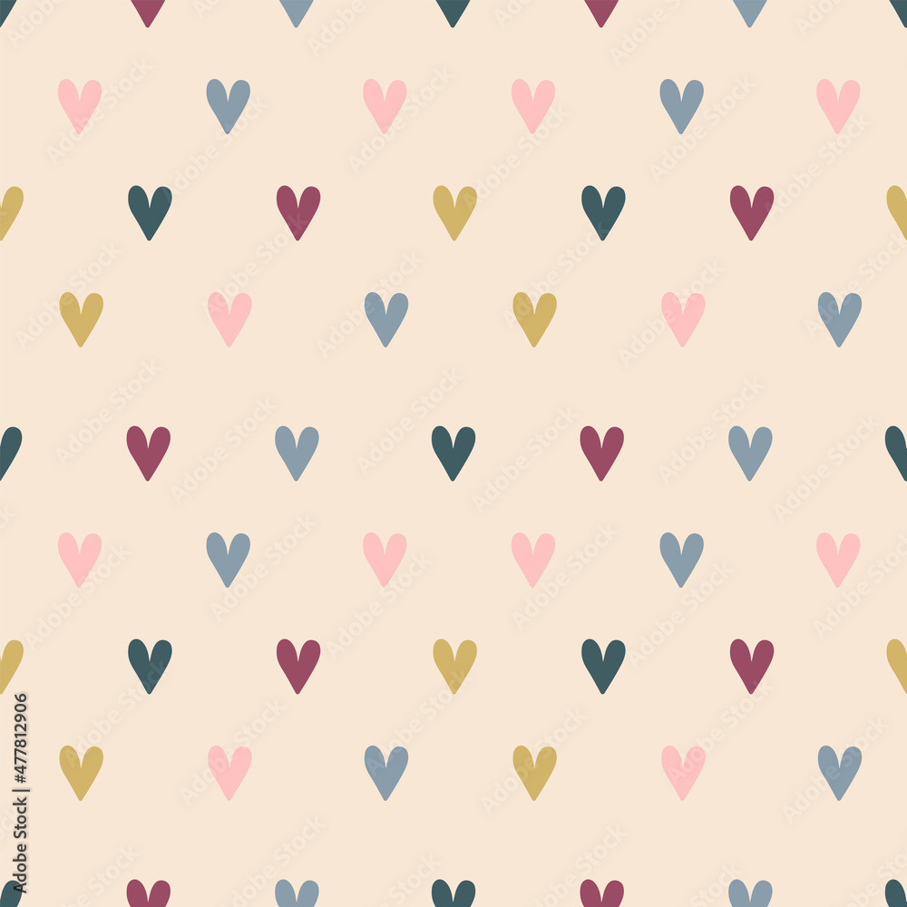 Valentine's day, seamless pattern of pastel colored