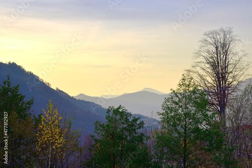 Sunset in the Caucasus mountains © ArhSib