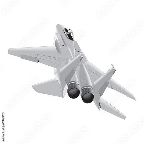 Fighter aircraft F-15 icon vector.Vector illustration with line art, EPS.