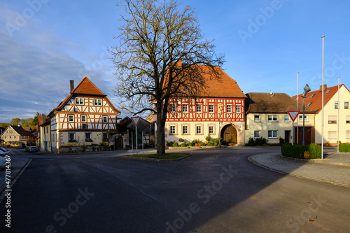 Fachwerkhäuser in Bundorf, Landkreis Haßberge, Unterfranken, Bayern, Deutschland