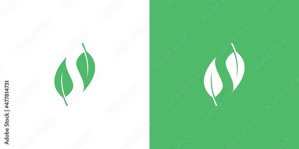 Natural and elegant letter S initial leaf logo design Stock Vector ...