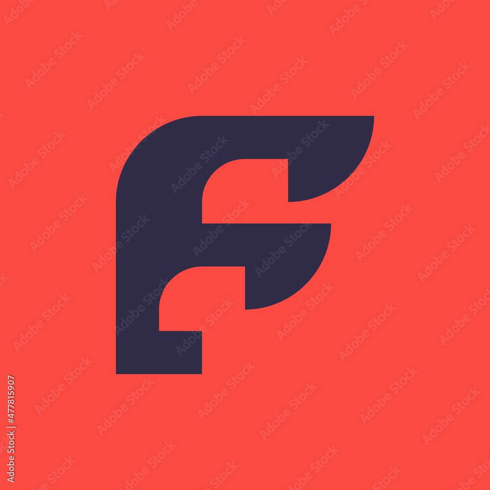 Letter F logo. Icon design. Template elements. Geometric abstract logos