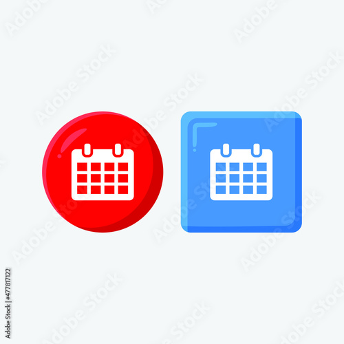 Calender 3d icon set vector of modern trend in the style of glass morphism with gradient. The collection includes 2 icons in a single style of business, finance, website, or etc.