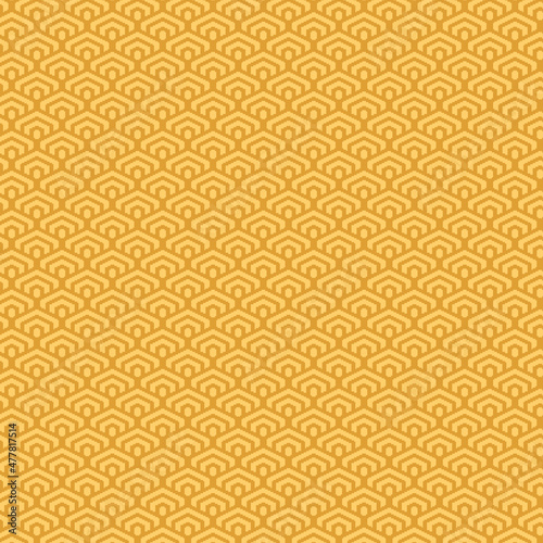 simple vector pixel art beige seamless pattern of minimalistic geometric scaly hexagon pattern in japanese style