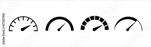 speedometer illustrations. a simple drawing of transportation acceleration measurement. simple element in various shapes.