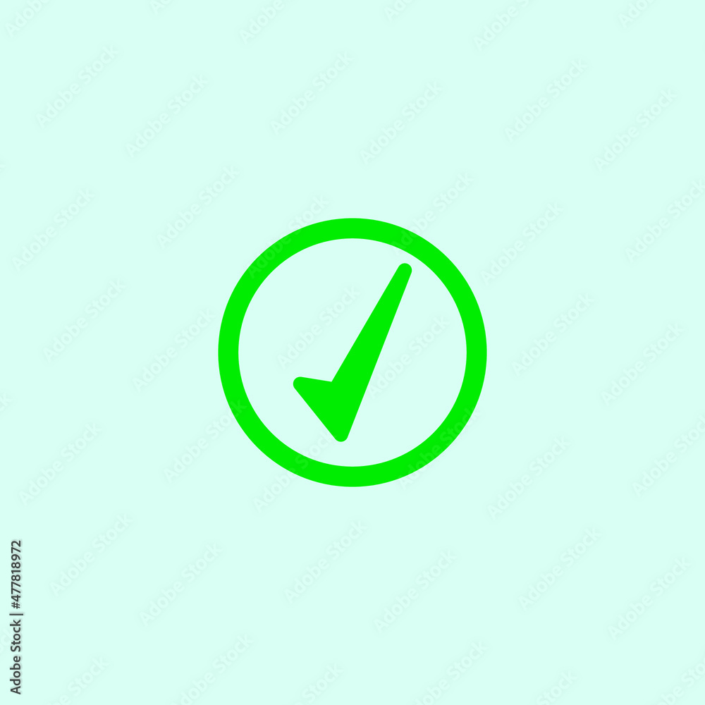 Check mark green line icons. Vector illustration. - Vector Check mark green line icons. Vector illustration. - Vector