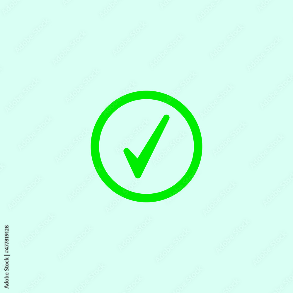 Check mark green line icons. Vector illustration. - Vector Check mark green line icons. Vector illustration. - Vector