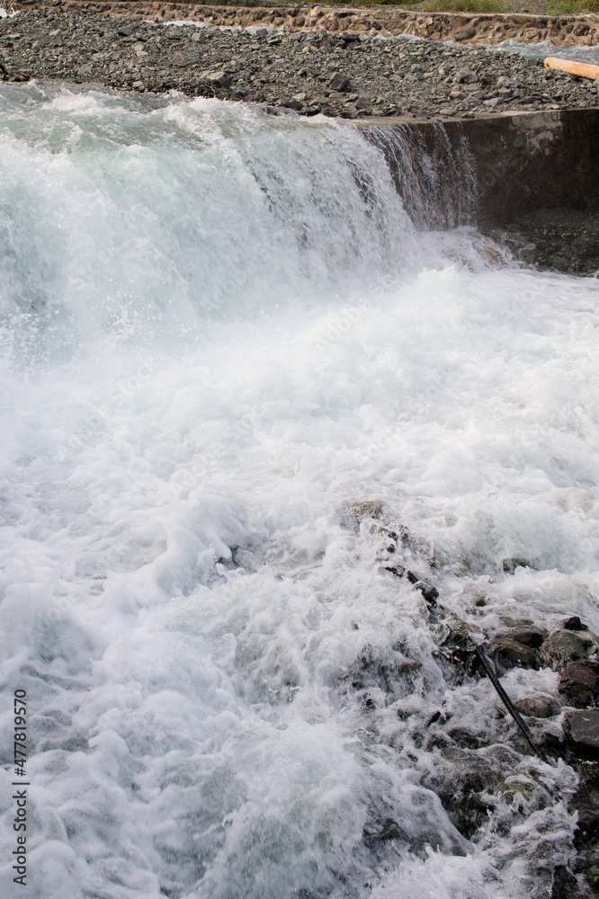 Rapids and waterfall views of mountain streams Rapids and waterfall views of mountain streams