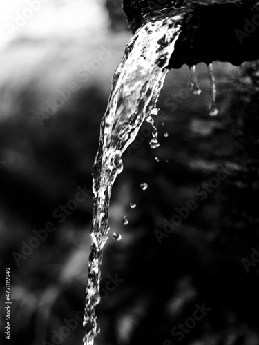 black and white water