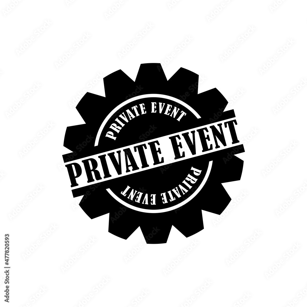 Private event sign icon isolated on white background