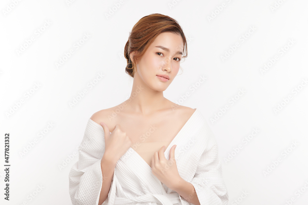 Beautiful young asian woman with clean fresh skin on white background, Face care, Facial treatment, Cosmetology, beauty and spa, Asian women portrait. Beautiful young asian woman with clean fresh skin on white background, Face care, Facial treatment, Cosmetology, beauty and spa, Asian women portrait.