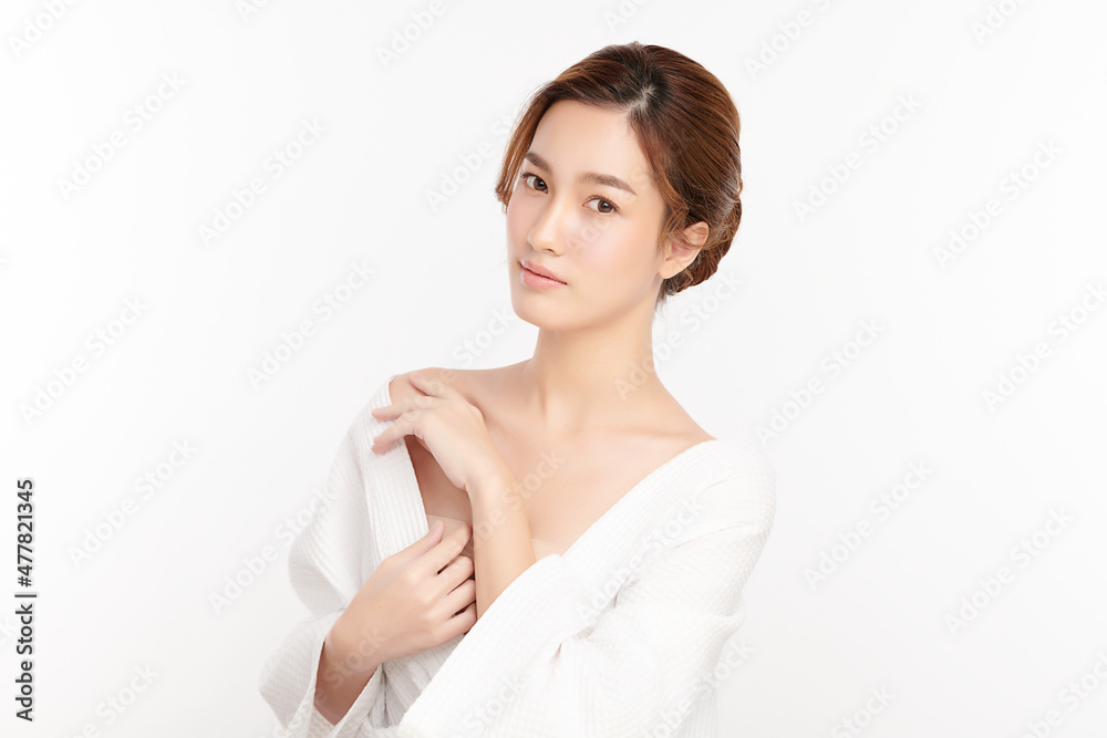 Beautiful young asian woman with clean fresh skin on white background, Face care, Facial treatment, Cosmetology, beauty and spa, Asian women portrait. Beautiful young asian woman with clean fresh skin on white background, Face care, Facial treatment, Cosmetology, beauty and spa, Asian women portrait.