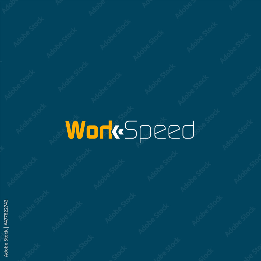 Minimalist Flat letter mark WORK SPEED logo design